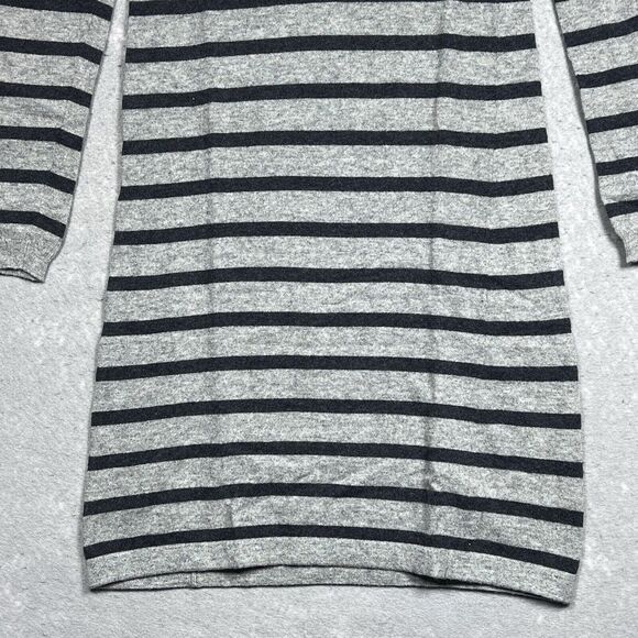 Banana Republic Dress Sweater S Gray Striped Italian Fabric Wool Blend Sweater - Picture 4 of 11
